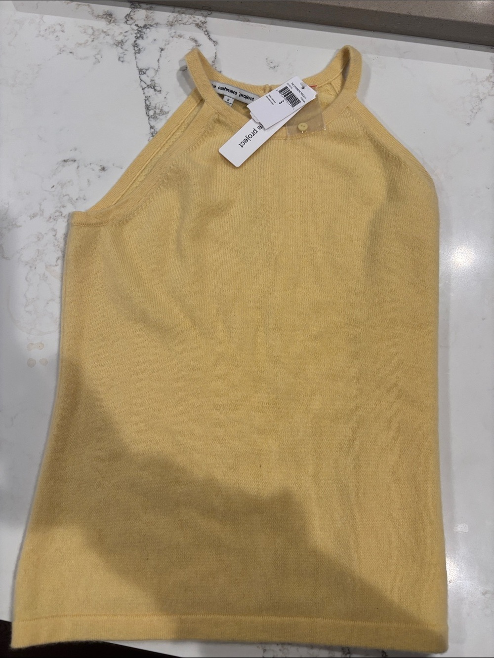 The Cashmere Project High Neck Butter Yellow Tank Top Size Small Womens New NWT